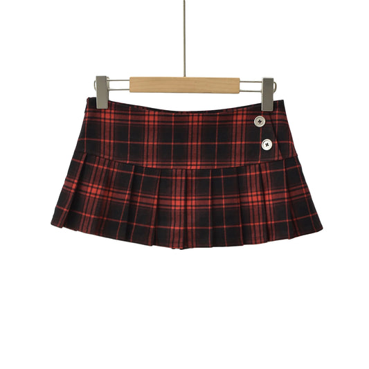 Summer Mini skirts for woman vintage korean fashion plaid skirts for women y2k skirts pleated red plaid skirts preppy style.