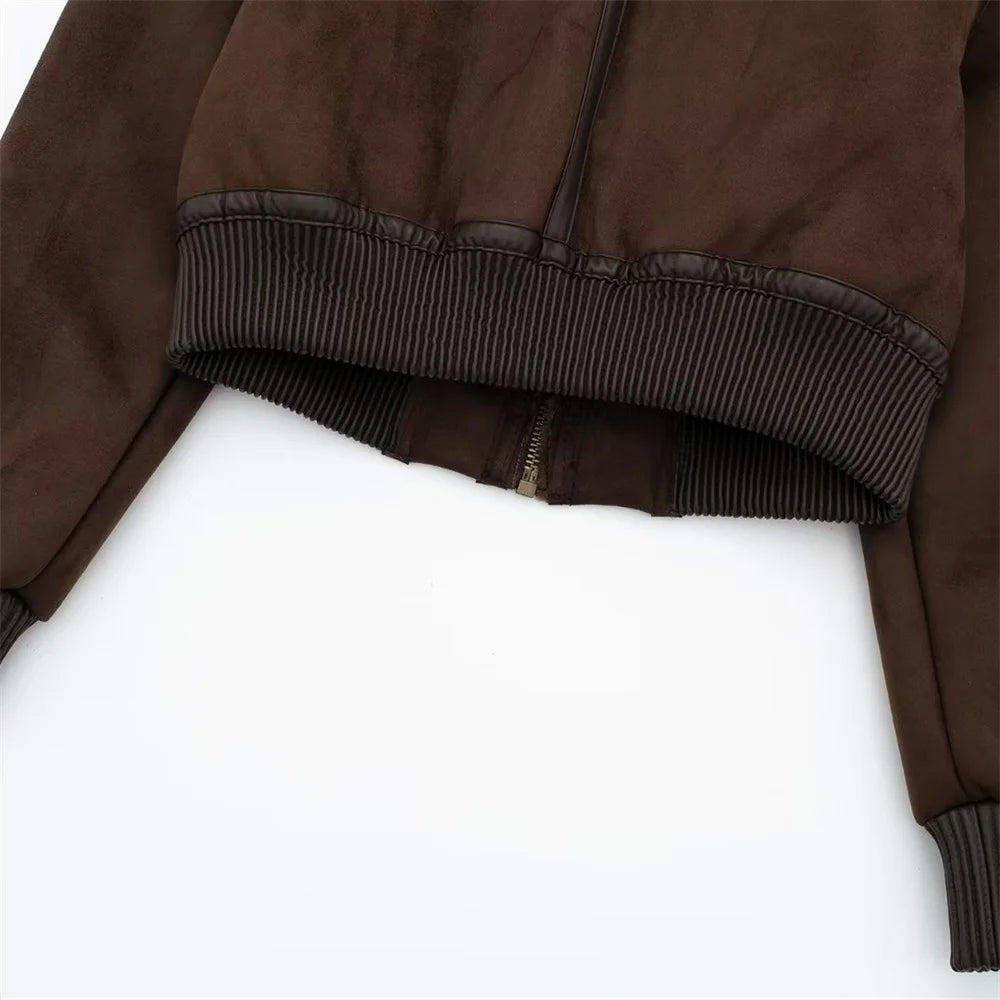 UNIZERA2023 Herbst und Winter Neue frauen Casual Stehkragen Kontrast Strap Dekoration Lose doppelseitige Jacke Mantel