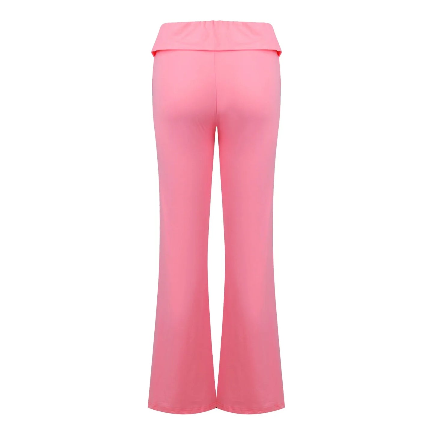 Damenmode, einfarbig, schmale Passform, schmale Reverse-Taille, niedrige Taille, elastische Taille, Schlaghose, Hose für Damen, Damenhose 2024