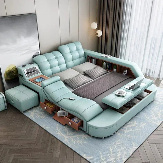 Master Under Storage Doppelbett Ästhetisches Master Nordic Multifunktionales Schlafzimmer Bettgestell Modernes Design Cama Casal Möbel