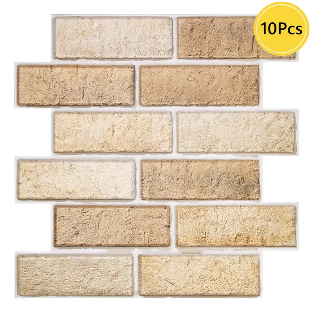 1/10pcs 3D Wall Sticker Self-adhesive Faux Brick Wall Panel Peel and Stick Tile Backsplash for Kitchen Bathroom Tile Sticker