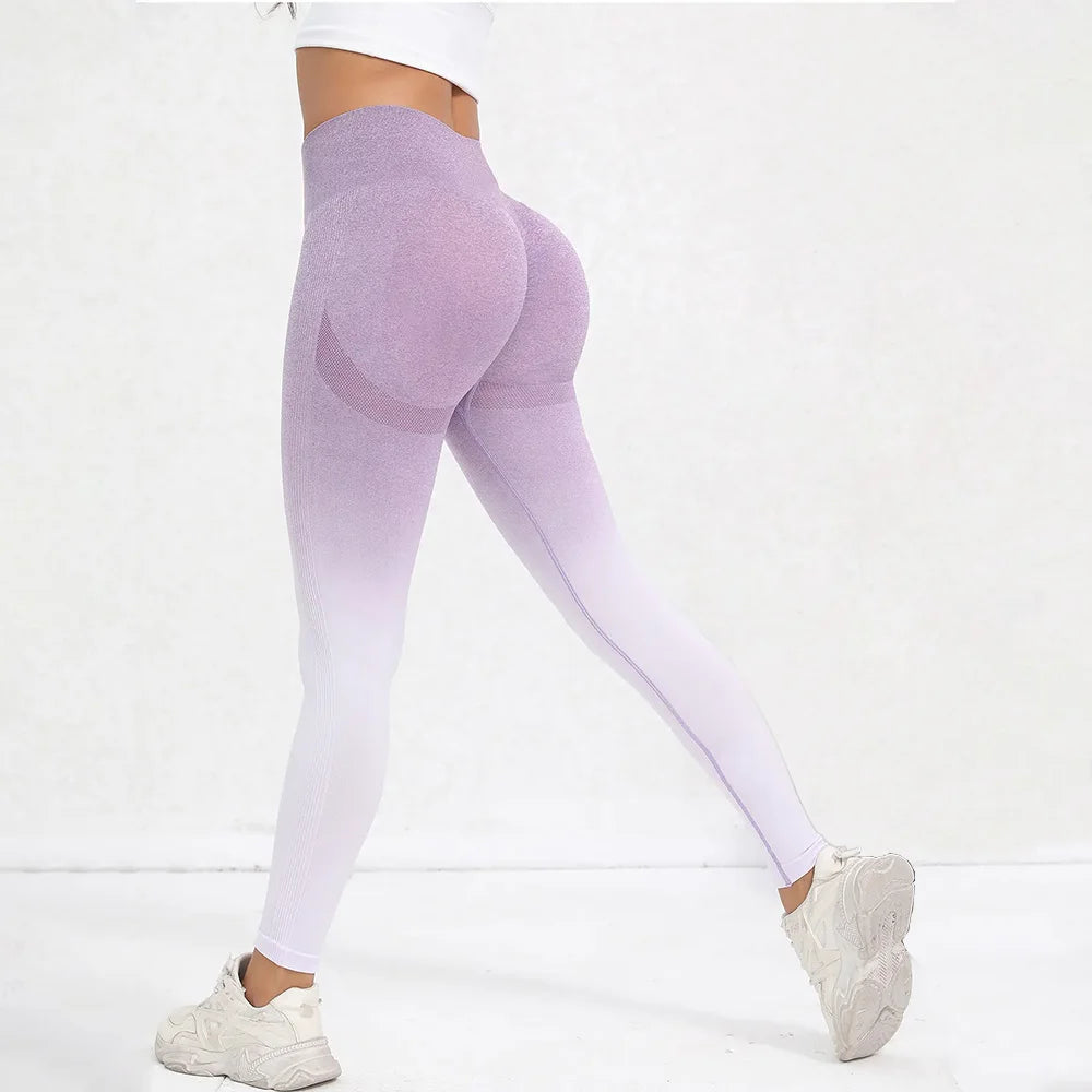 Tie Dye Seamless Leggings for Women High Waist Yoga Pants, Scrunch Butt Lifting Elastic Tights.