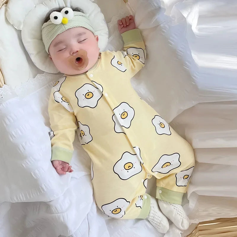 Baby-Body, Baumwolle, bedruckt, langärmelig, für Jungen und Mädchen, für Kleinkinder, Komfort, Creeper, Einteiler, Frühling und Herbst