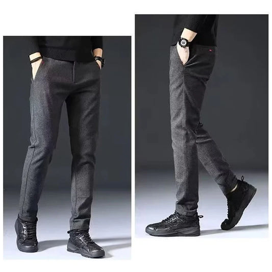 Men's Straight Leg Long Daily Pants Casual Straight Slim Fit Narrow Leg Trousers Stylish Male Suit Work Fashion Blue Gray Pants.
