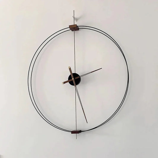 Spanische Wanduhr, minimalistische Uhr, Wohnzimmer, ästhetische Kunstuhren, Massivholzzeiger, große Wanduhr, stille Uhrwerkuhren