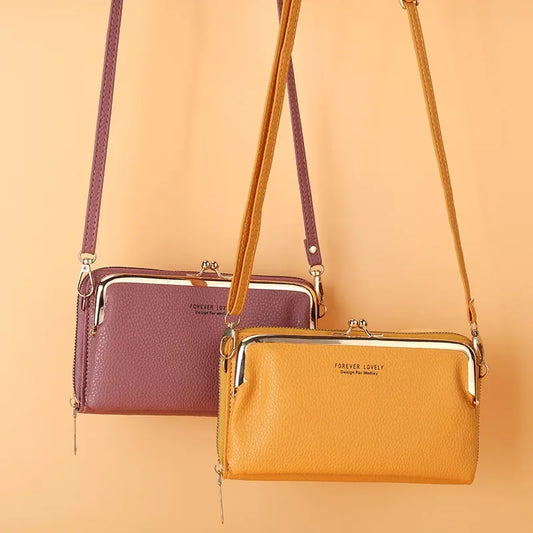 Women's Crossbody Bag Simple and Versatile Coin Purse Large-capacity Long Zipper Mobile Phone Bag Creative Single-shoulder Bag.