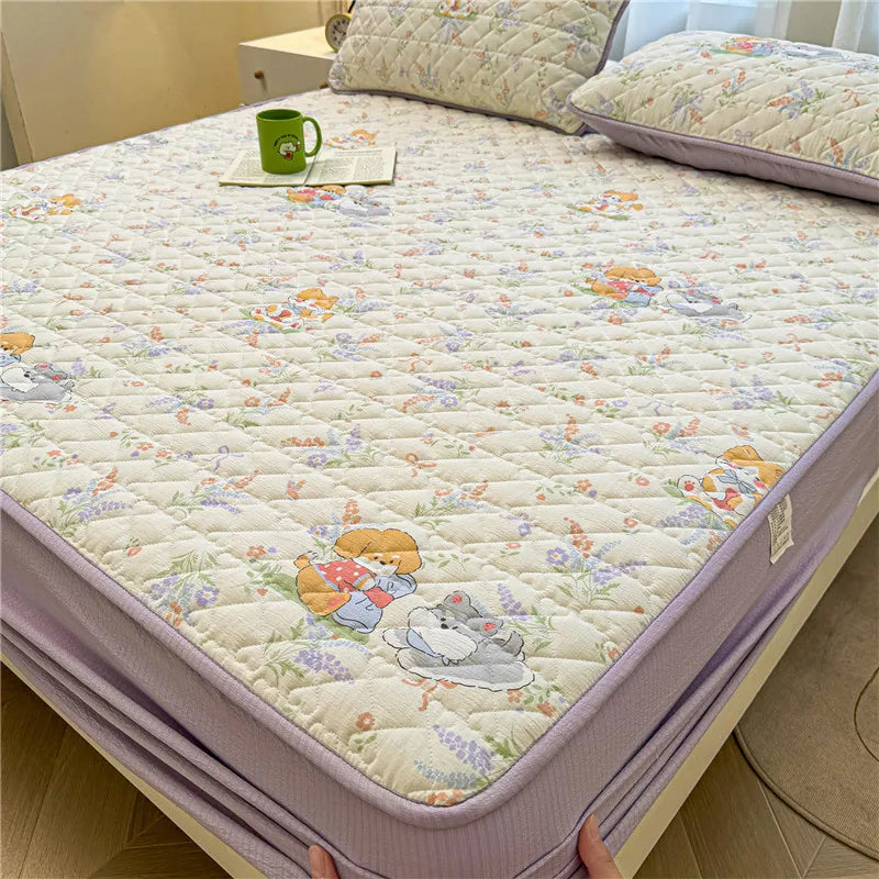 Non-slip Bed Cover Queen/King Size Bedspread Thicken Bed Linen Home Mattress Protector cubre colchón (Pillowcase Need Order)