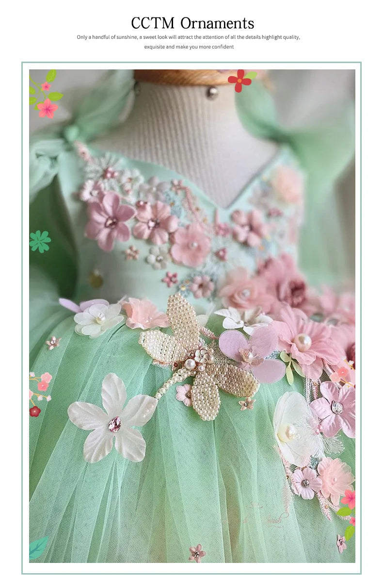 Luxuriöses und elegantes Schmetterlingsmädchen-Prinzessinnenkleid für 0–6 Jahre, formelle Jubiläumsfeier, flauschiges Kleid, Modellkunst, Aufführung