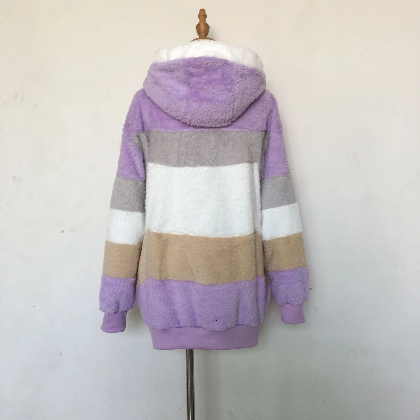 Übergroße Jacke für Frauen 2023 Neue Herbst Winter Warme Plüsch Tasche Mit Kapuze Streetwear Lose Dame Oberbekleidung Mantel Roupas Feminina