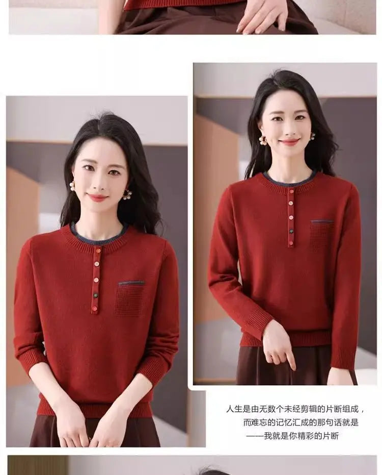 Frauen Kleidung Lose Mode Pullover Herbst/Winter Warme Elegante Gestrickte Langarm Pullover Dame Casual Oansatz Alle-spiel top