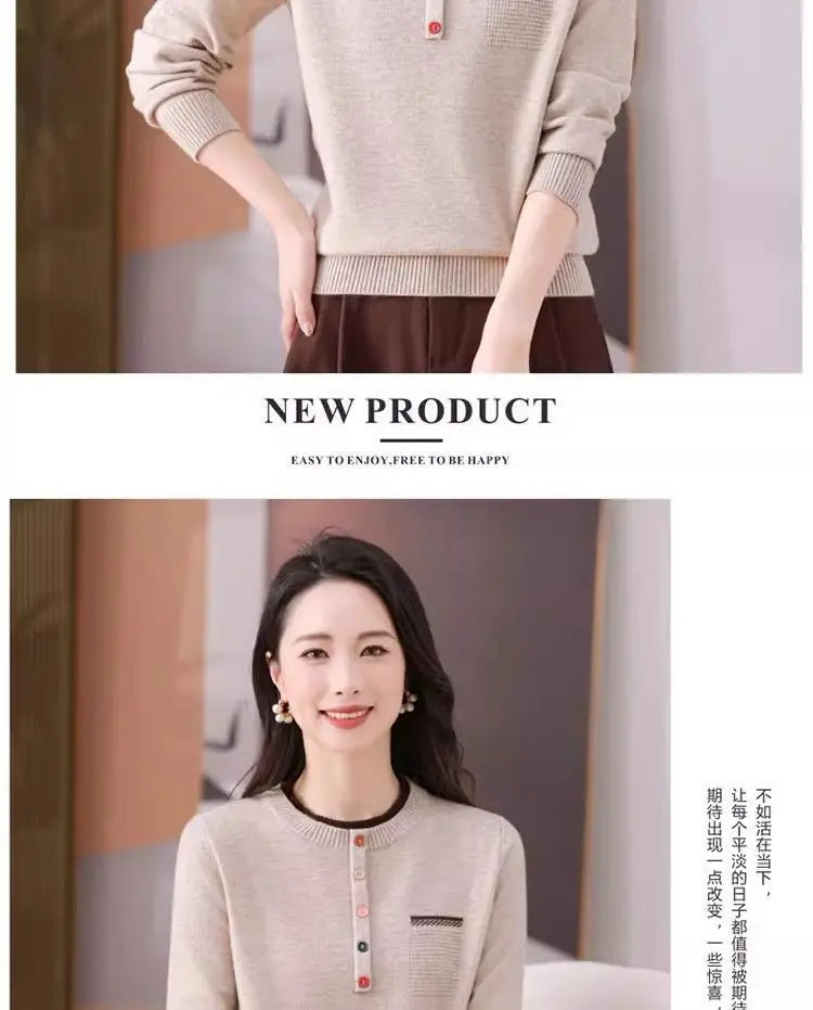 Frauen Kleidung Lose Mode Pullover Herbst/Winter Warme Elegante Gestrickte Langarm Pullover Dame Casual Oansatz Alle-spiel top