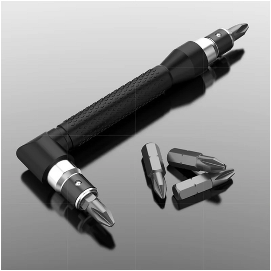 L-Typ 1/4 Sechskantschraubendreher-Bit 90 ° Schraubenschlüssel mit Doppelendgriff, schwarz, 6,35 mm