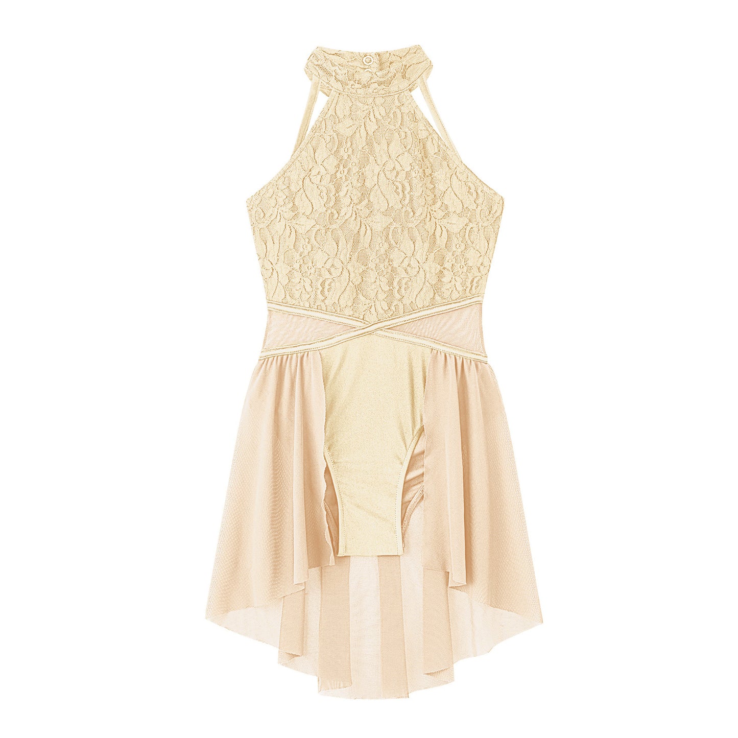 Mädchen Ballett Gymnastik Trikot lyrischen Tanz kleid ärmellose florale Spitze Tutu Tanz kleidung für Eiskunstlauf Bühnen performance