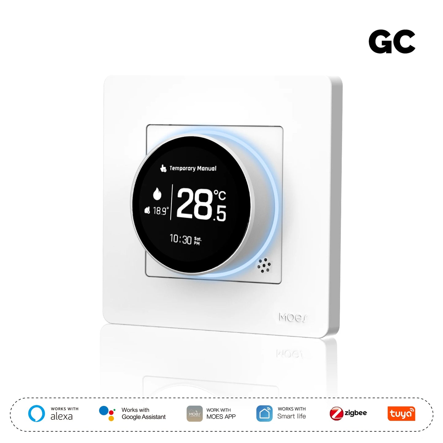 MOES Tuya ZigBee Smart Knob Thermostat Star Ring Series Temperature Controller Water Boiler Electric Heating With Alexa Google