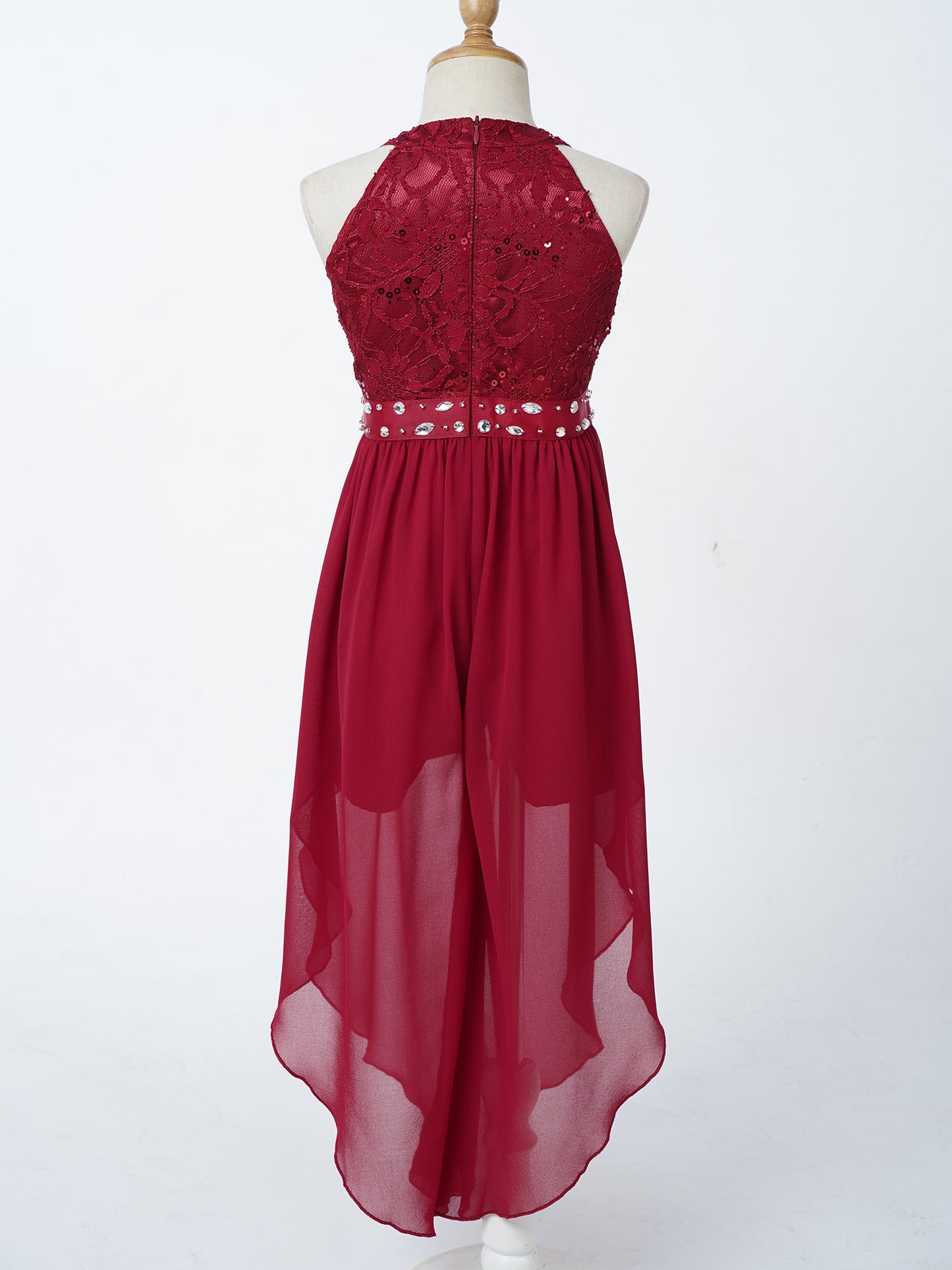 Sommer Mädchen Ärmellosen Chiffon Maxi Kleid Shiny Perlen Spitze Gebaut-in Shorts Party Kleid für Hochzeit Geburtstag Dance Leistung