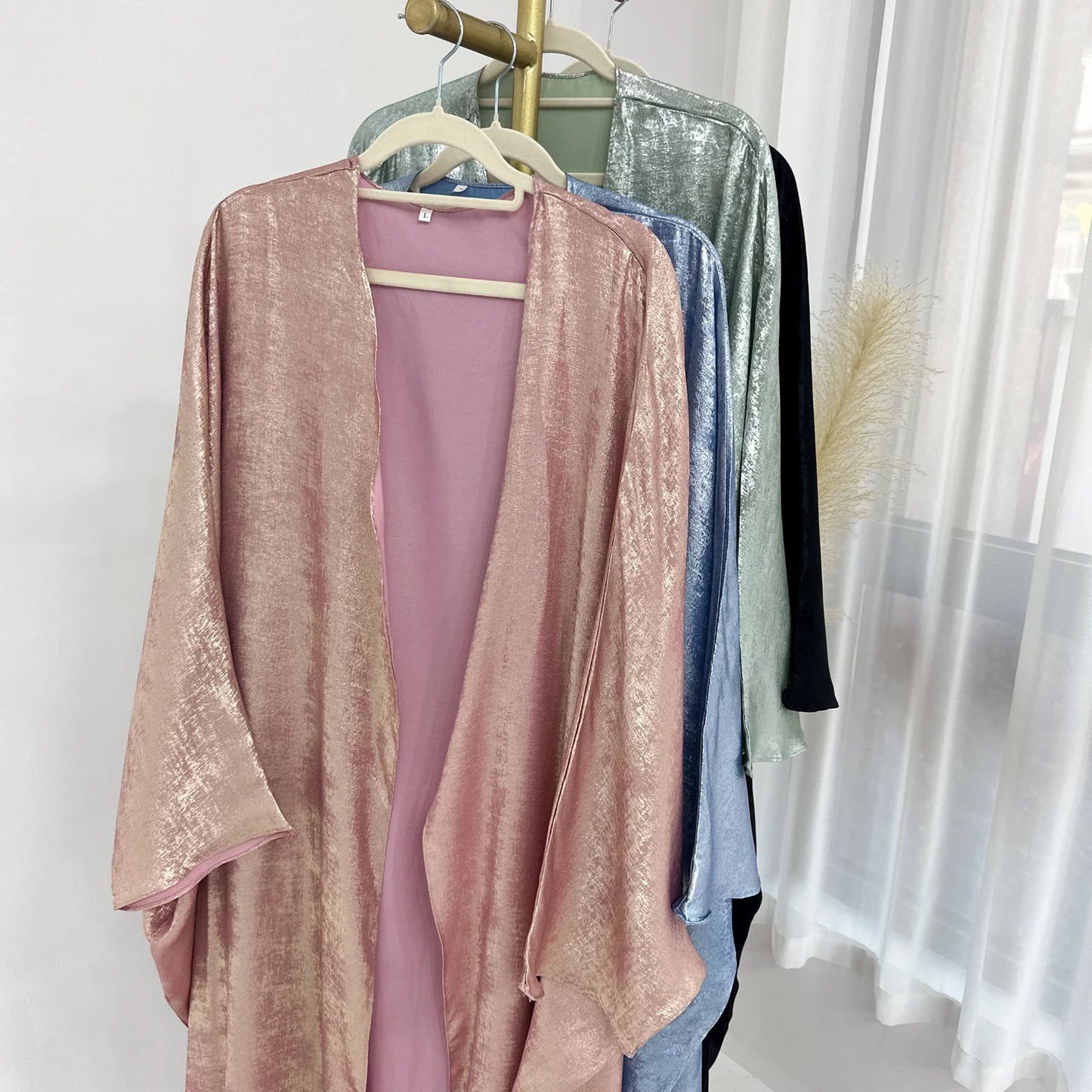 Mode Elegante Dubai Türkische Abaya Kleid Frauen Muslimische Frauen Muslimischen Kimino Kleid Abayas Vorne Offen Strickjacke