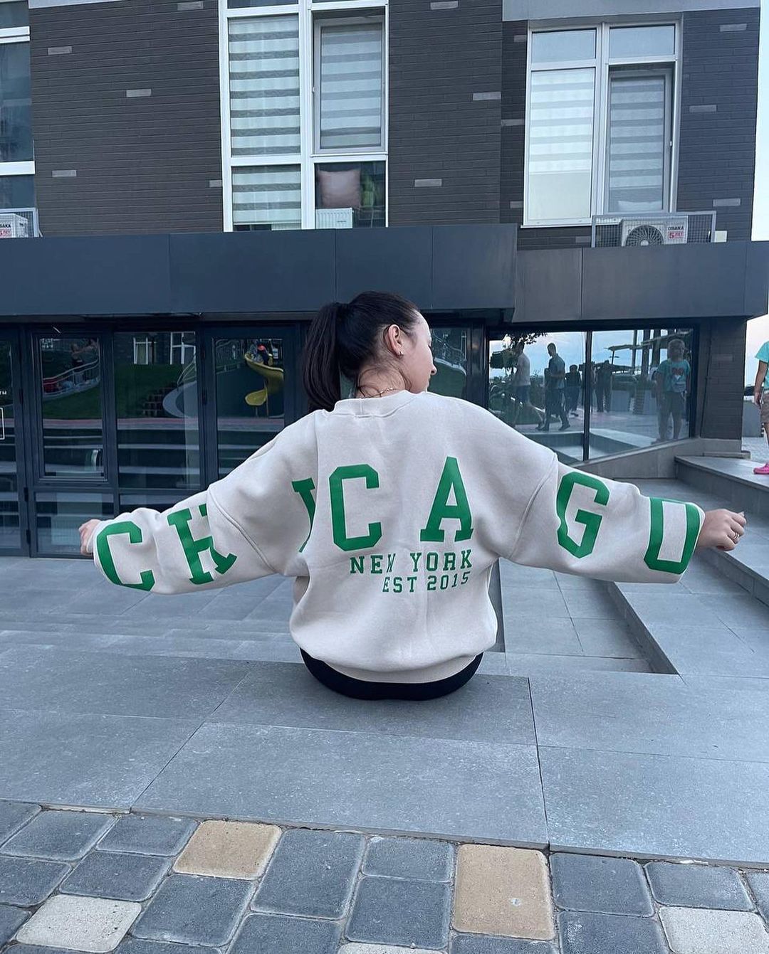 Combhasaki Damen Y2K Grunge Lose Pullover Sweatshirts Brief Drucken Lässige Verdickte Langarm Tops Herbst Hoodie Streetwear