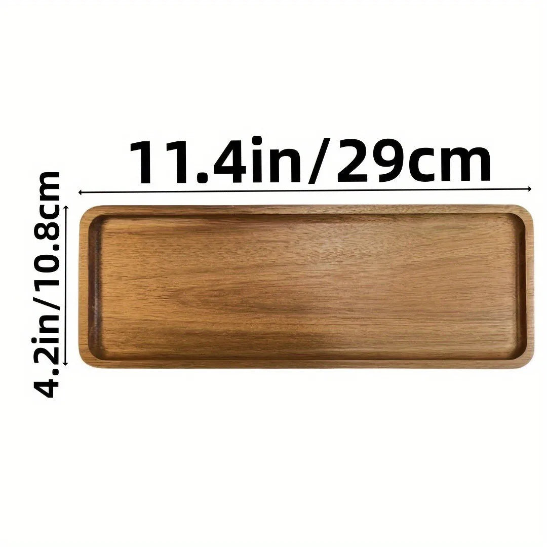 Wooden Tray Cloud Shaped Tea Mat Dessert Plate Cafe Cake Plate Snack Dish Tableware Solid Wood Food Tray Rectangle Tableware Mat.