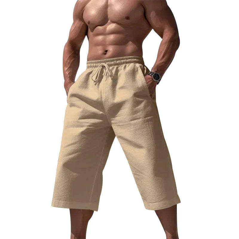 Grenzüberschreitende Sommer-lose und atmungsaktive Capri-Hose, Herrenmode, lässige, atmungsaktive Shorts, Jogginghose für Herren