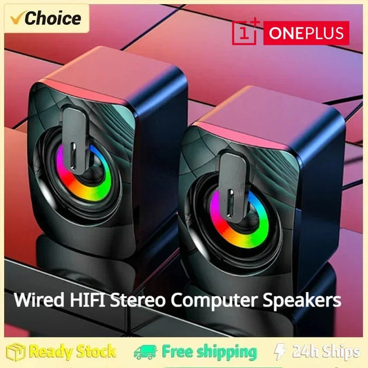 Oneplus Computer Speaker Stereo Sound With Microphone AUX Home Office Speaker for Macbook Desktop Notebook Computer Loudspeaker.