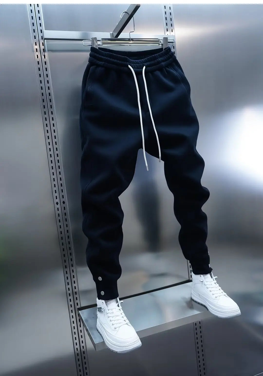 Solid Slim Fit Trousers Men's Casual Pants Loose Pockets Straight Cylinder Leggings Korean Fashion Harajuku Sweatpants y2k pant.