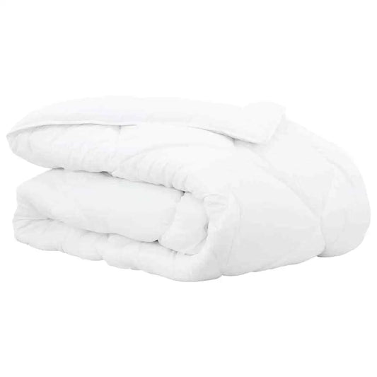 Cozy White Microfiber Blanket and Comforter Set 240x260cm Perfect for All Seasons.