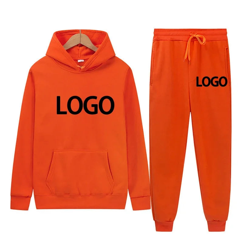 Maßgeschneiderter bedruckter Herren- und Damen-Trainingsanzug mit Kapuze, Sweatshirts und Jogginghose, hochwertiger Unisex-Anzug für den Alltag, lässig, Sport, Hoodies