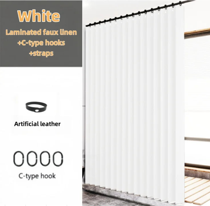 Hochgewichtiger, leinenähnlicher, gefalteter Badvorhang, Heimdekoration, Vorhang, Badezimmervorhang, Küchenschrankvorhang, kommt mit passenden Haken