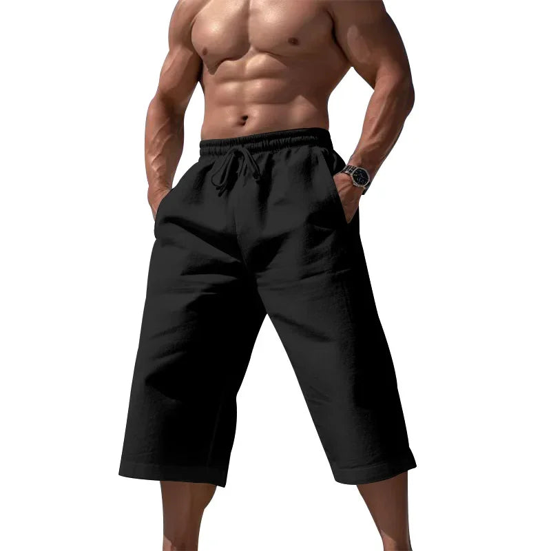 Grenzüberschreitende Sommer-lose und atmungsaktive Capri-Hose, Herrenmode, lässige, atmungsaktive Shorts, Jogginghose für Herren