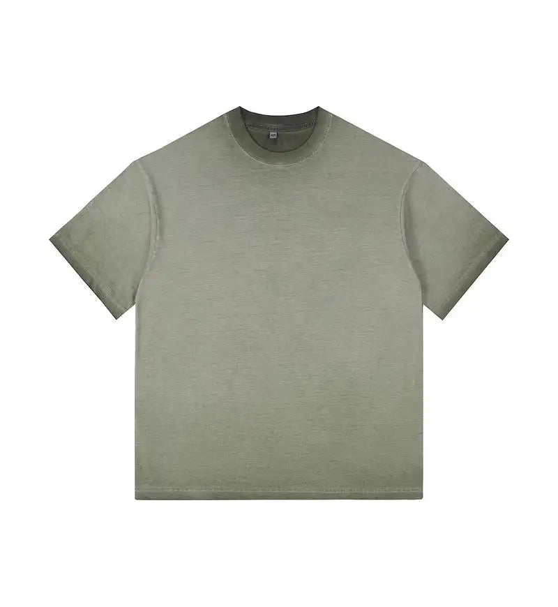 Retro Style Short-sleeved Gradual Change T-shirt Men's and Women's Casual Fashion Loose Simple Cotton Crew Neck Bottoming Shirt.