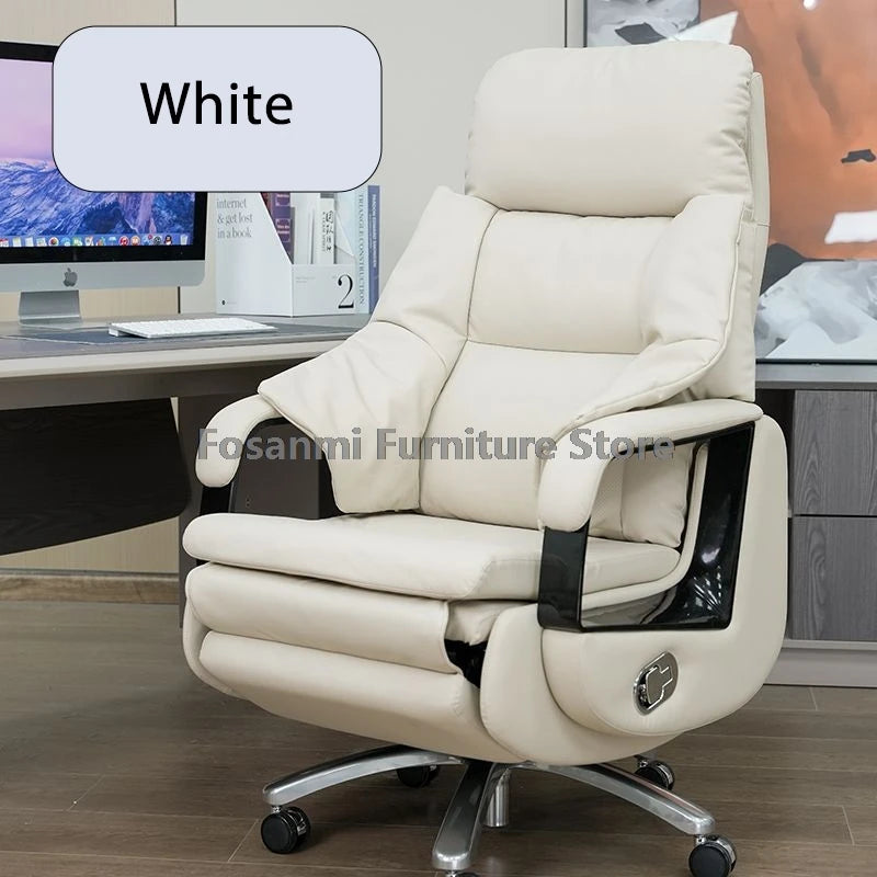 Elektrischer, bequemer Boss-Bürostuhl, Leder, verstellbar, weich, Heimcomputerstühle, ergonomischer Gaming-Schreibtisch, Drehstuhl