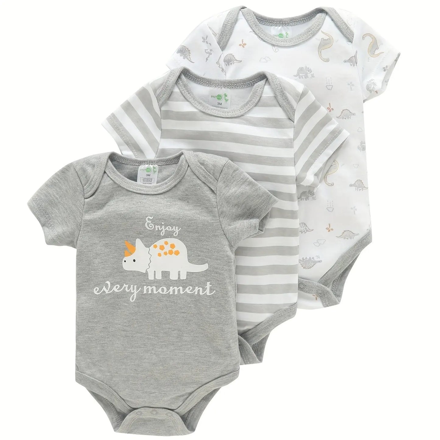3PCS Infant Baby Nette Grafik einteilige Kleidung Für Jungen Und Mädchen, Neugeborenen Reine Baumwolle Sommer Strampler neugeborene kleidung