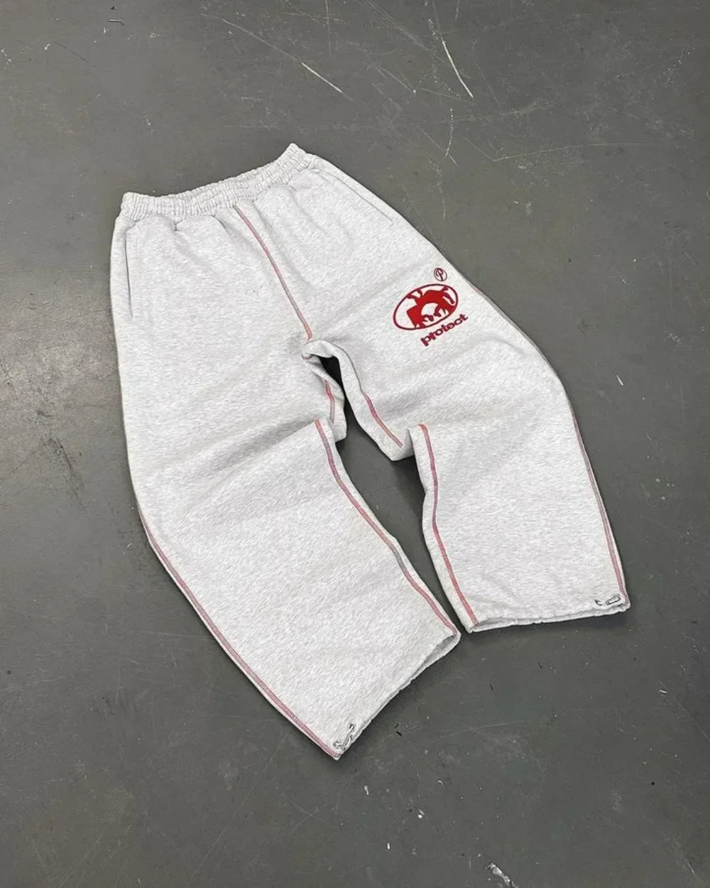 Y2K Retro Gerade Hosen Trainingsanzug Streetwear Hosen Personalisierte Hose Bein Zipper Stickerei Hip Hop Casual Jogger Männer Hosen