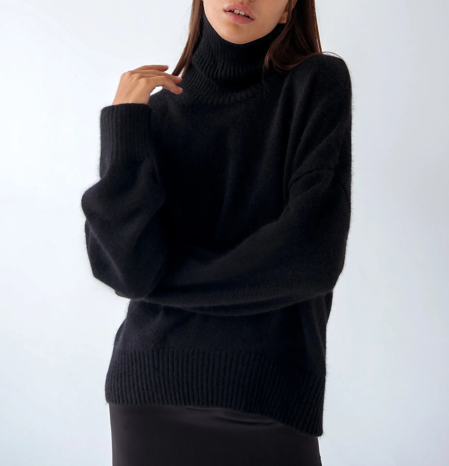 Herbst Und Winter Verdickte Rollkragenpullover frauen Lose Faul Gestrickte Pullover Silhouette Casual Pullover