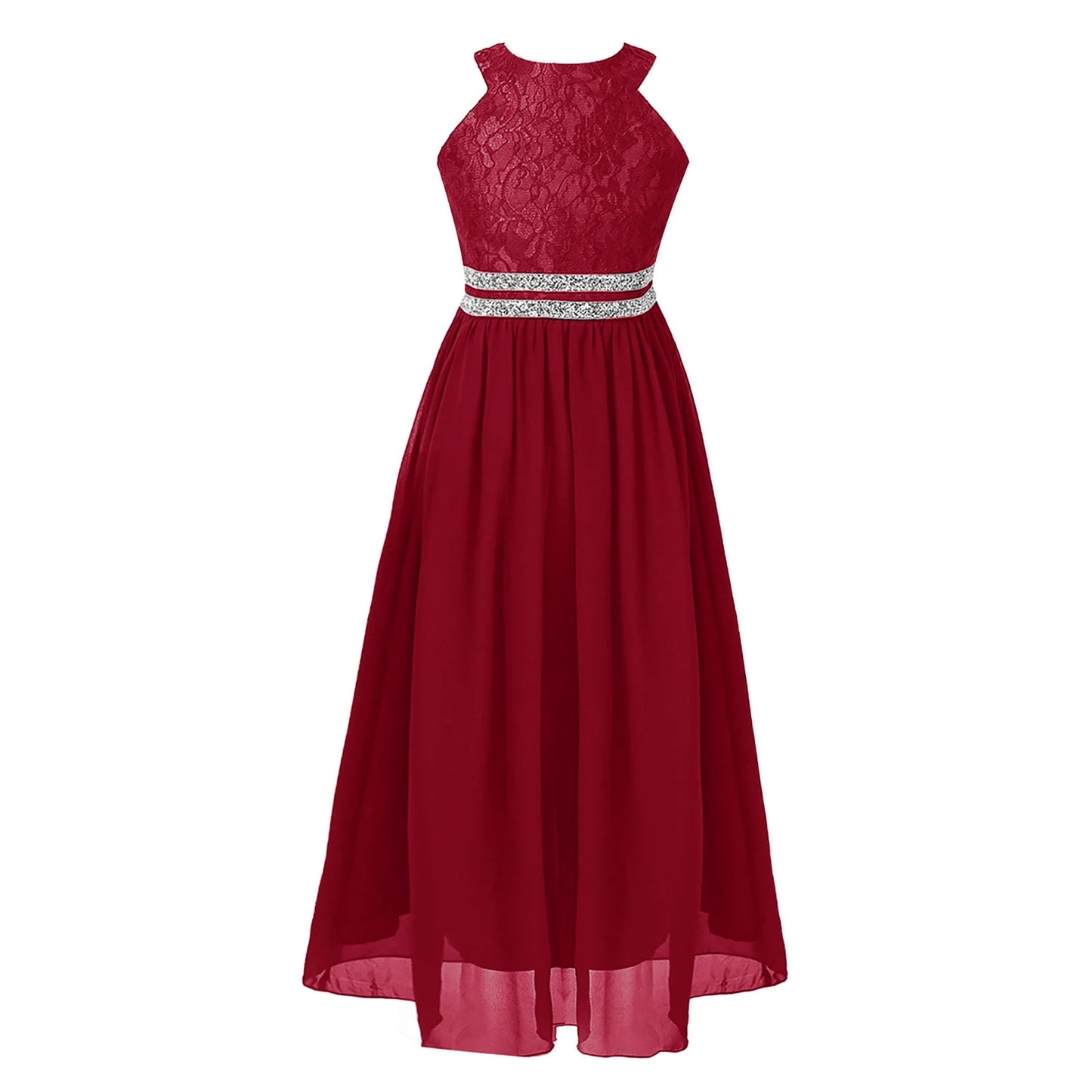 Iiniim Teen Mädchen Ärmellose Pailletten Floral Spitze Glänzenden Kleid Vestido de festa für Hochzeit Formale Geburtstag Party Sommer Kleider