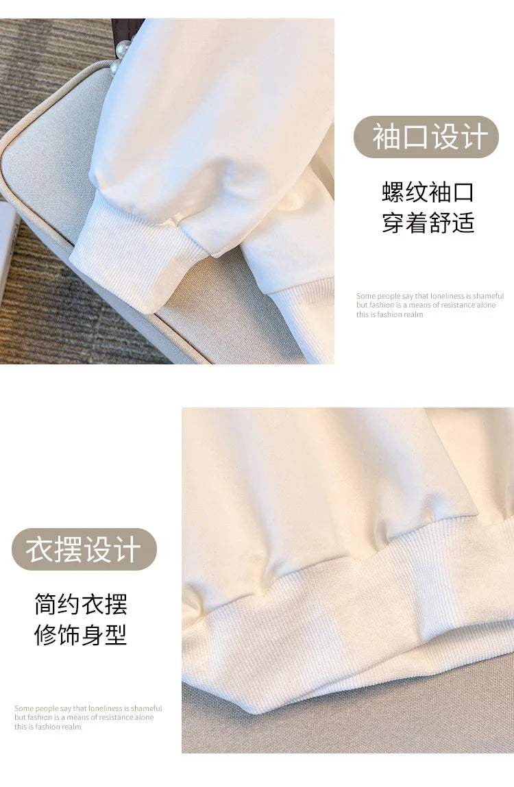 170 kg Plus Größe Damen Büste 170 Frühling Herbst Lose Langarm Druck Brief Pullover Sweatshirts 4XL 5XL 6XL 7XL 8XL 9XL