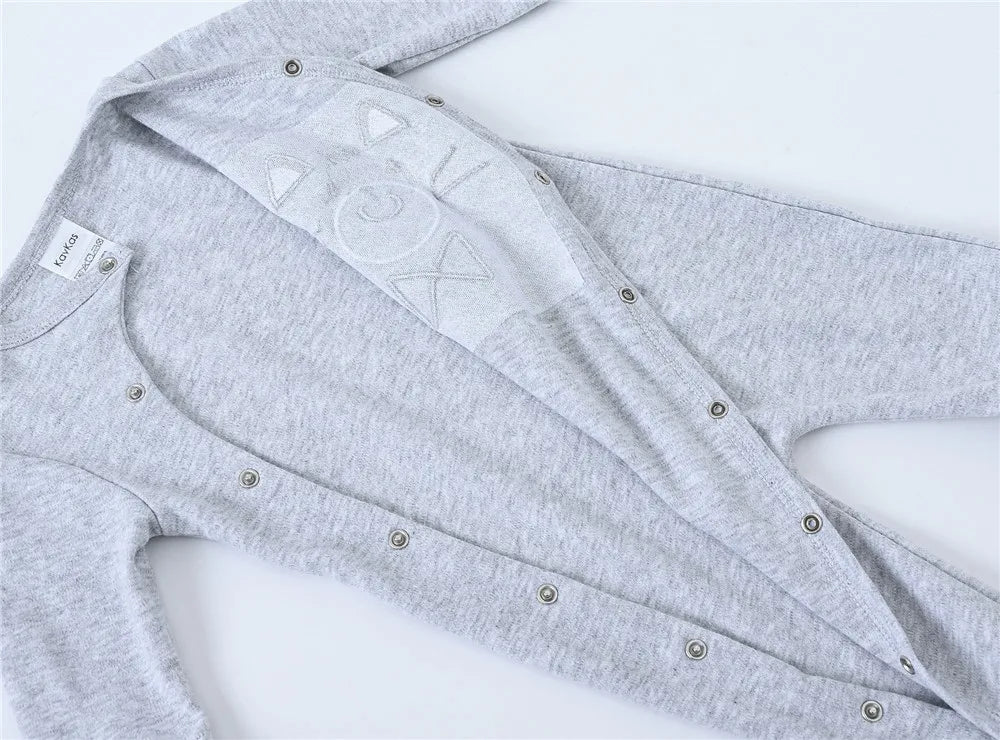 Herbst Langarm Baby Stram pler 100% Baumwolle einteilig Neugeborene Kleidung cool Bär Design 0-12m Kostüm