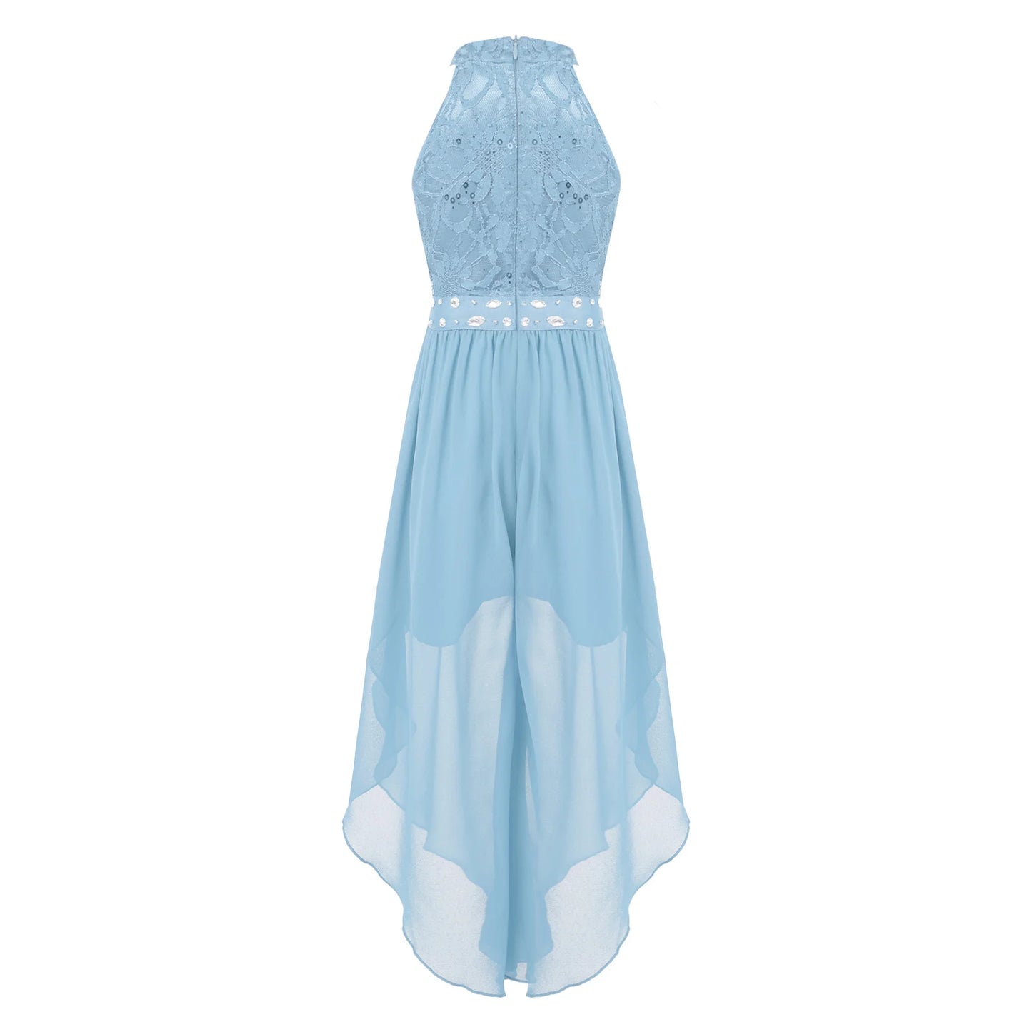 Sommer Mädchen Ärmellosen Chiffon Maxi Kleid Shiny Perlen Spitze Gebaut-in Shorts Party Kleid für Hochzeit Geburtstag Dance Leistung