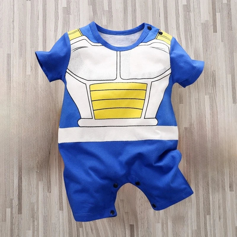 Baby-Sommerkleidung, kurzärmelig, für Jungen und Mädchen, Baumwolle, zum Tragen im Cartoon-Stil, bequem und atmungsaktiv.