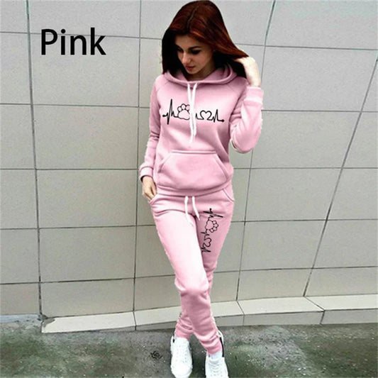 2024 frühling Und Herbst 2 Stück Set Frauen Hoodies Hose Kleidung Kleidung Pullover Trainingsanzug Set Top Sportpants Polerones De Mujer