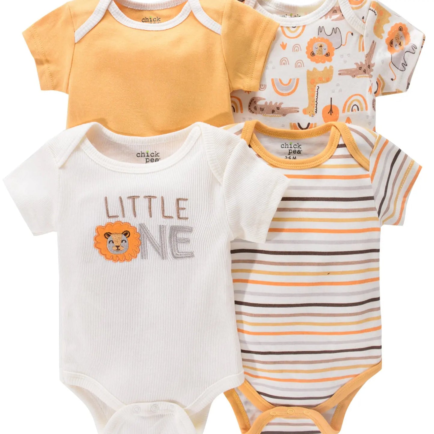 4PCS Neugeborenen Strampler Kurzarm Rundhals Cartoon Tier Blumen Drucken Body Onesies Für Baby Jungen Und Mädchen Kleidung