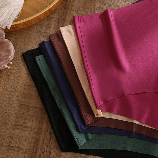 TrowBridge 6PCS/Set Women's Panties High Waist Seamless Briefs Plus Size Underwear Silk Satin Lingerie Sports Comfort Underpants.