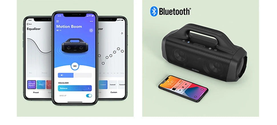 Anker Soundcore Motion Boom Outdoor Bluetooth loudspeaker with Titanium Audio drivers BassUp Technology IPX7 Water Protection 24-S.
