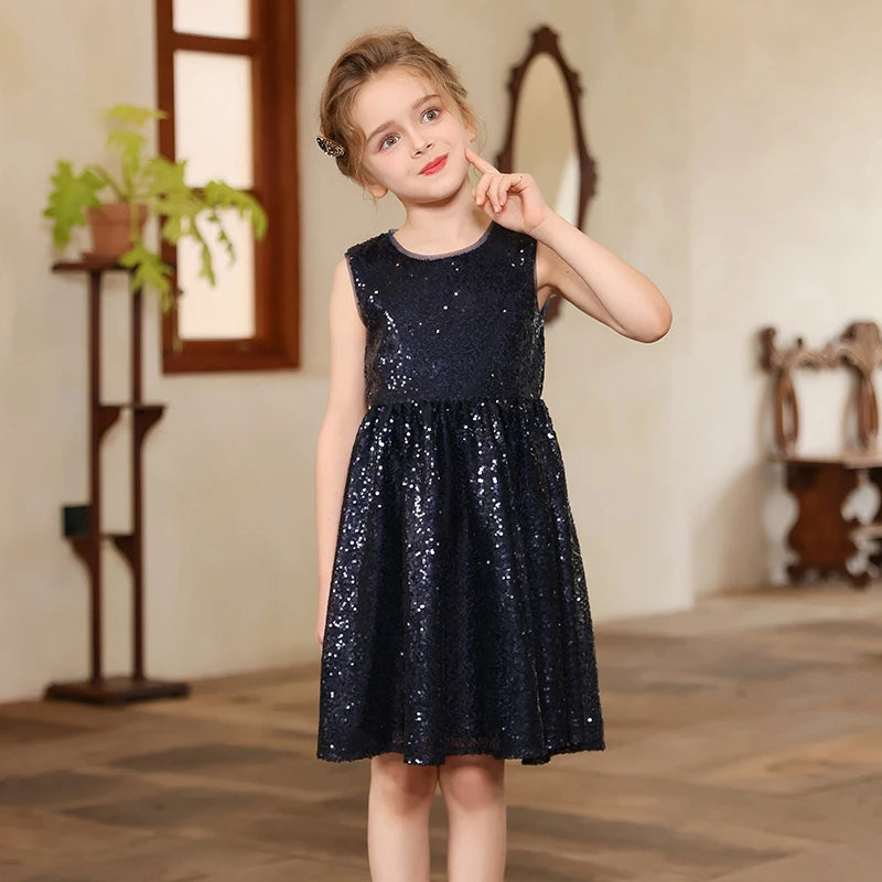 Luxus Kinder Klavier Rezitieren Leistung Pailletten Kleid Mädchen Hochzeit Geburtstag Party Kleidung Kind Elegante Zeremonie Jahrestag Kleid