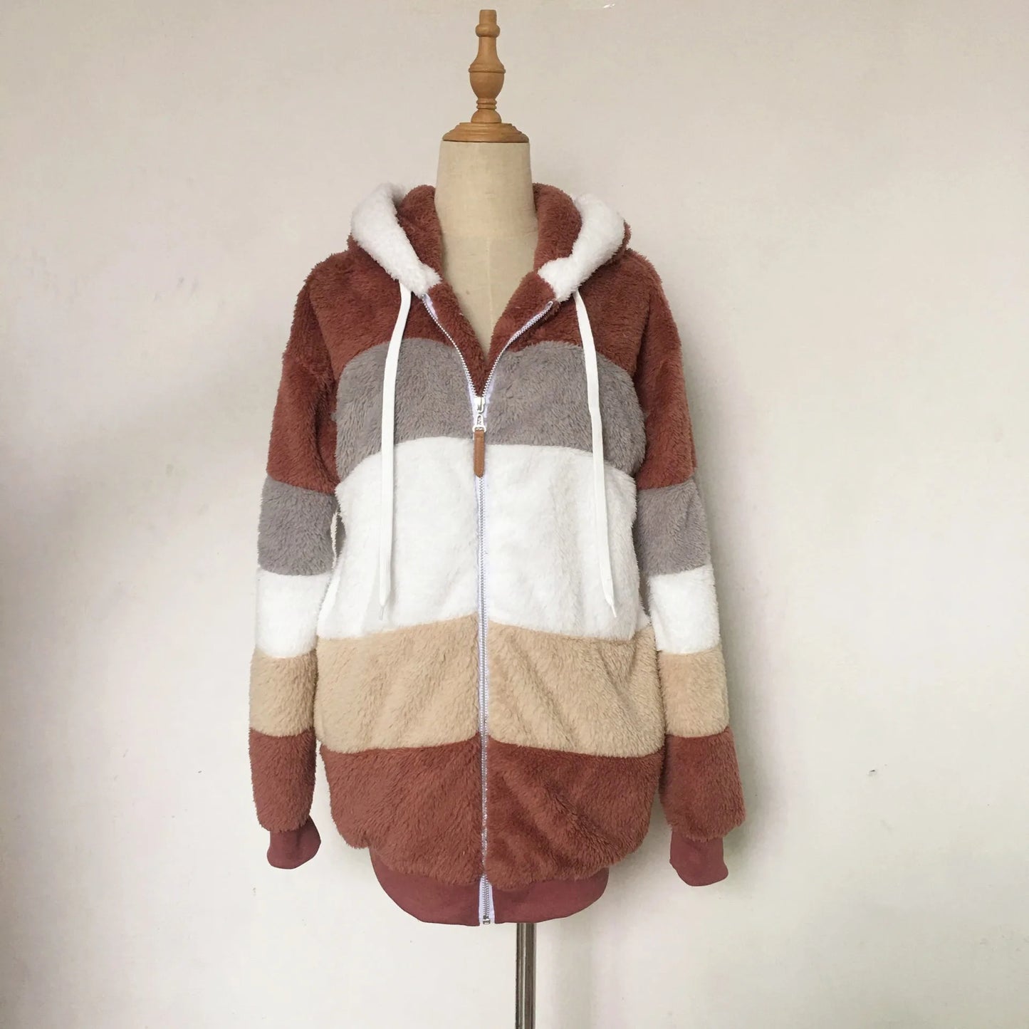 Übergroße Jacke für Frauen 2023 Neue Herbst Winter Warme Plüsch Tasche Mit Kapuze Streetwear Lose Dame Oberbekleidung Mantel Roupas Feminina