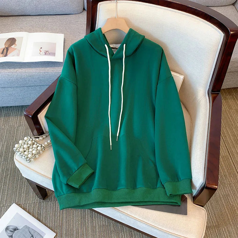 150kg plus size Damen büste Herbst Kapuze neun Farben Sweatshirt lose Langarm Top 6xl 7xl 8xl 9xl 10xl