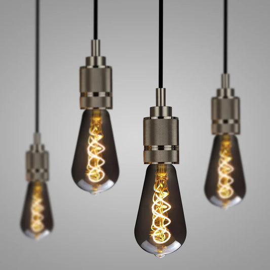 TIANFAN Led Bulbs Vintage Light Bulb ST64 G80 G95 Long Tube Edison Bulb 4W Dimmable 220/240V E27 Smoke Glass 2700K Warm White.