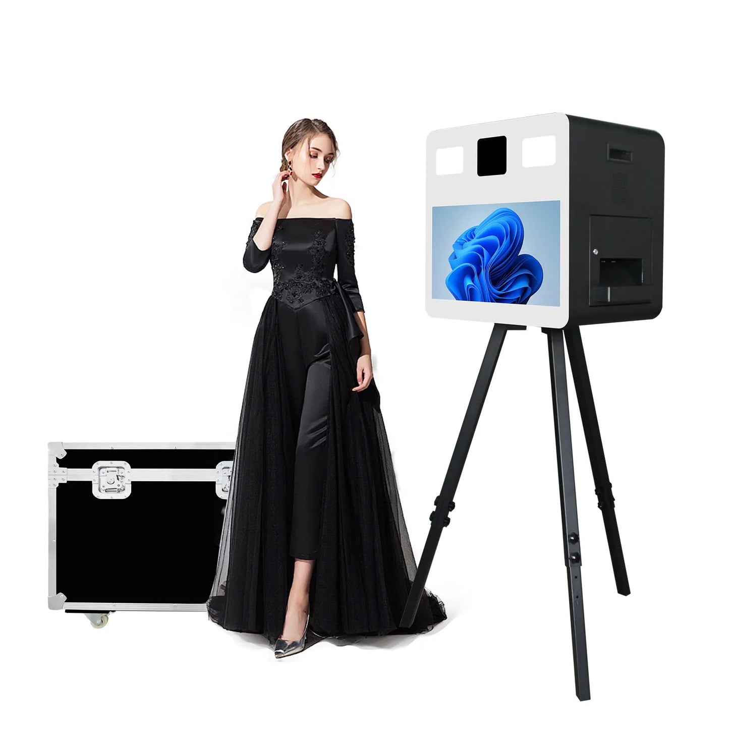 Camera Touch Screen Dslr Photo Booth Portable 21.5 Inch Selfie Photo booth Machine DSLR Booth for Wedding Party.