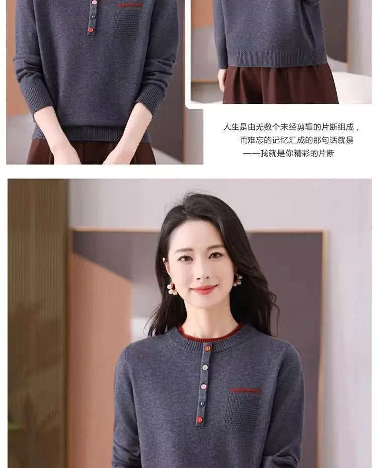 Frauen Kleidung Lose Mode Pullover Herbst/Winter Warme Elegante Gestrickte Langarm Pullover Dame Casual Oansatz Alle-spiel top