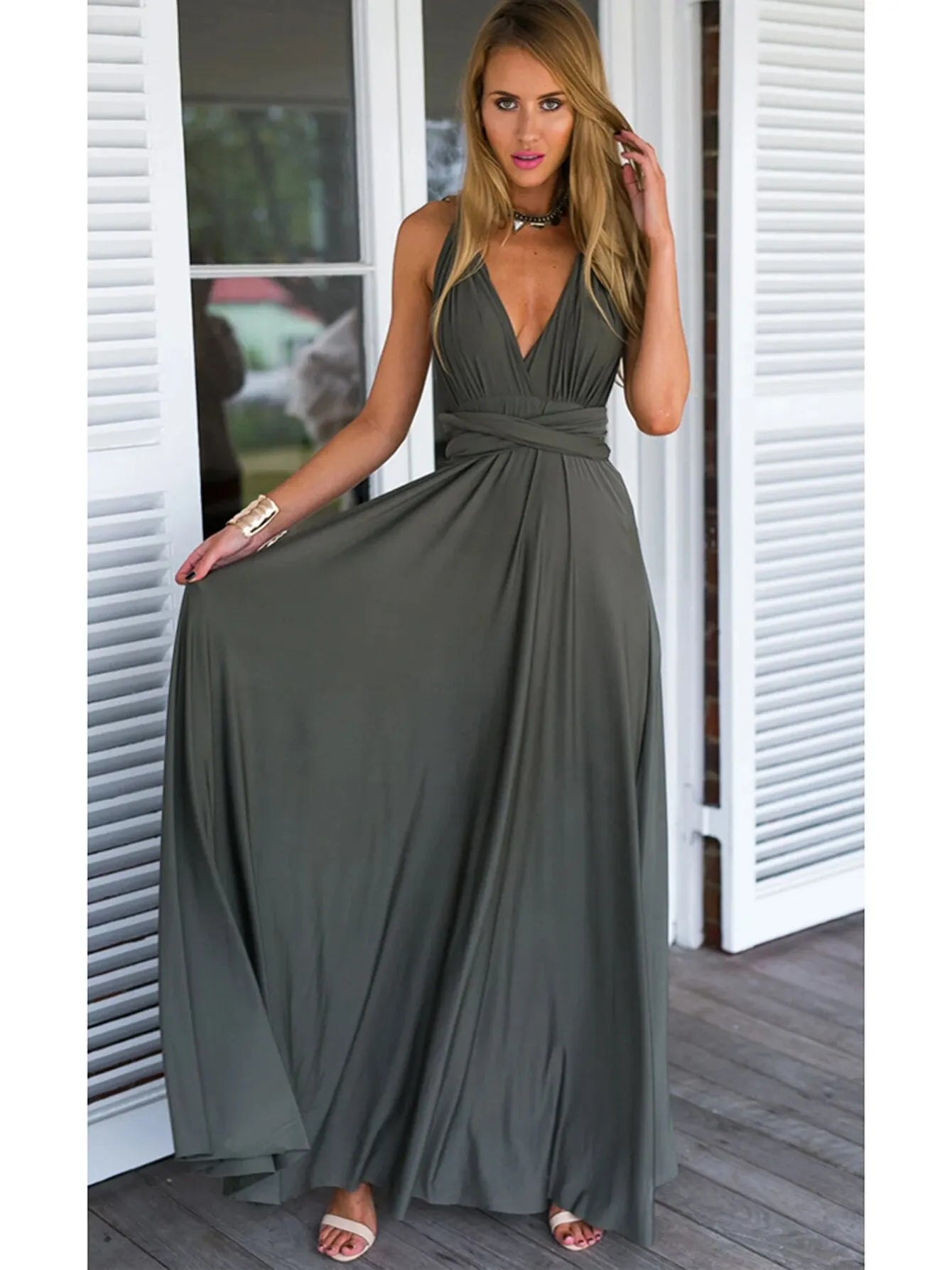 Sexy Frauen Multi way Wrap Cabrio Boho Maxi Club rotes Kleid Verband langes Kleid Party Brautjungfern Unendlichkeit Robe Longue Femme